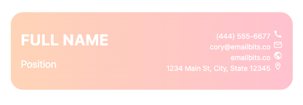Peach Gradient Email Signature