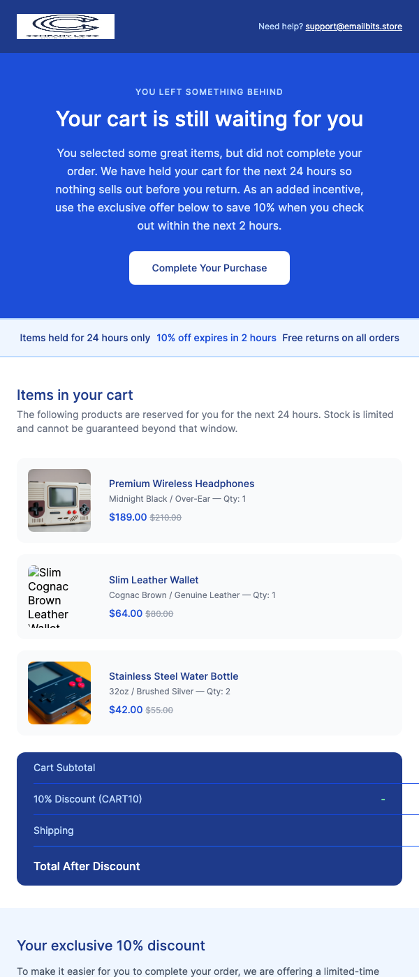 Abandoned Cart – Your Items Are Waiting