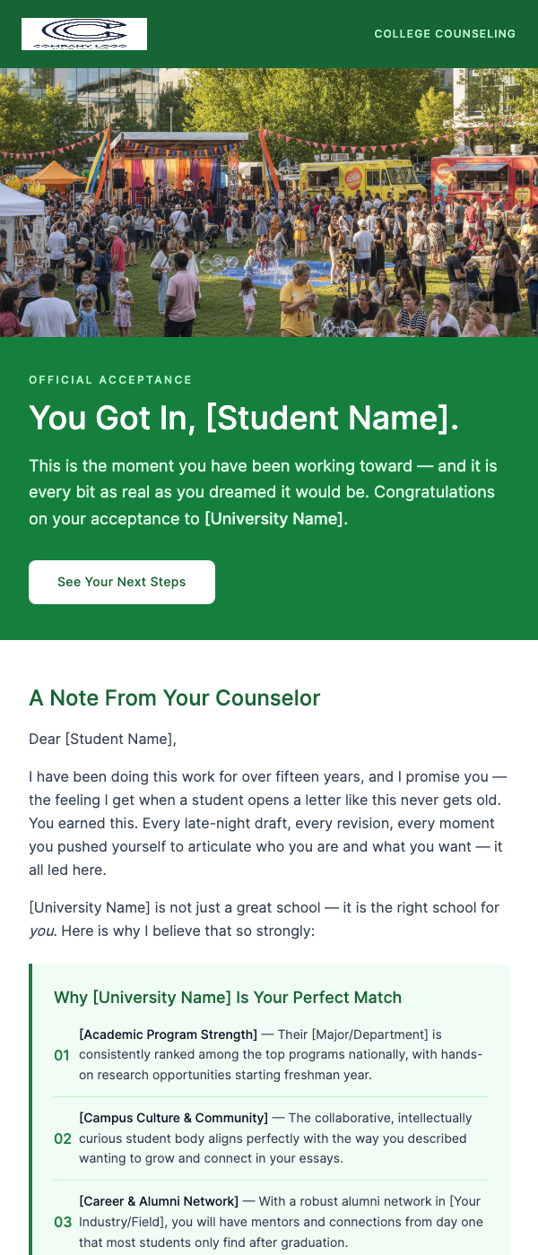 Acceptance Letter – You Got Into Your Dream School