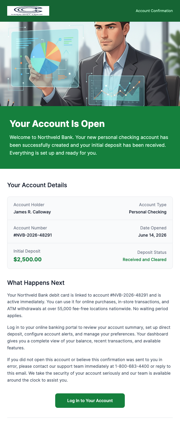 Account Opening Confirmation – Welcome