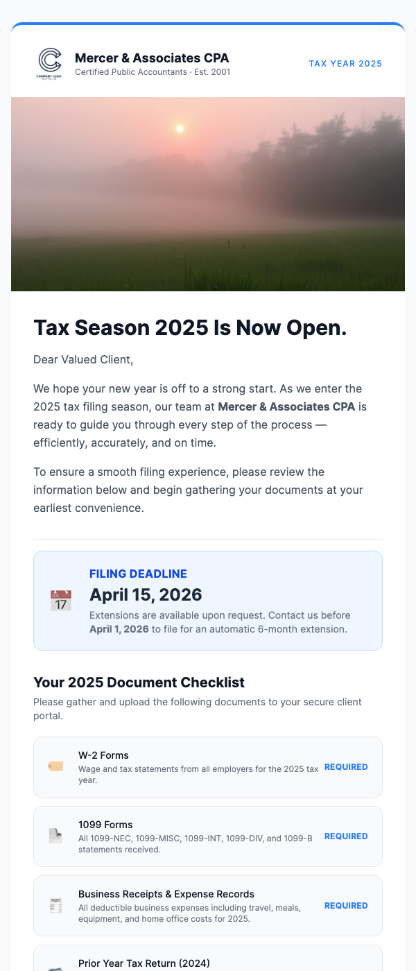 Accounting Firm Tax Season Kickoff