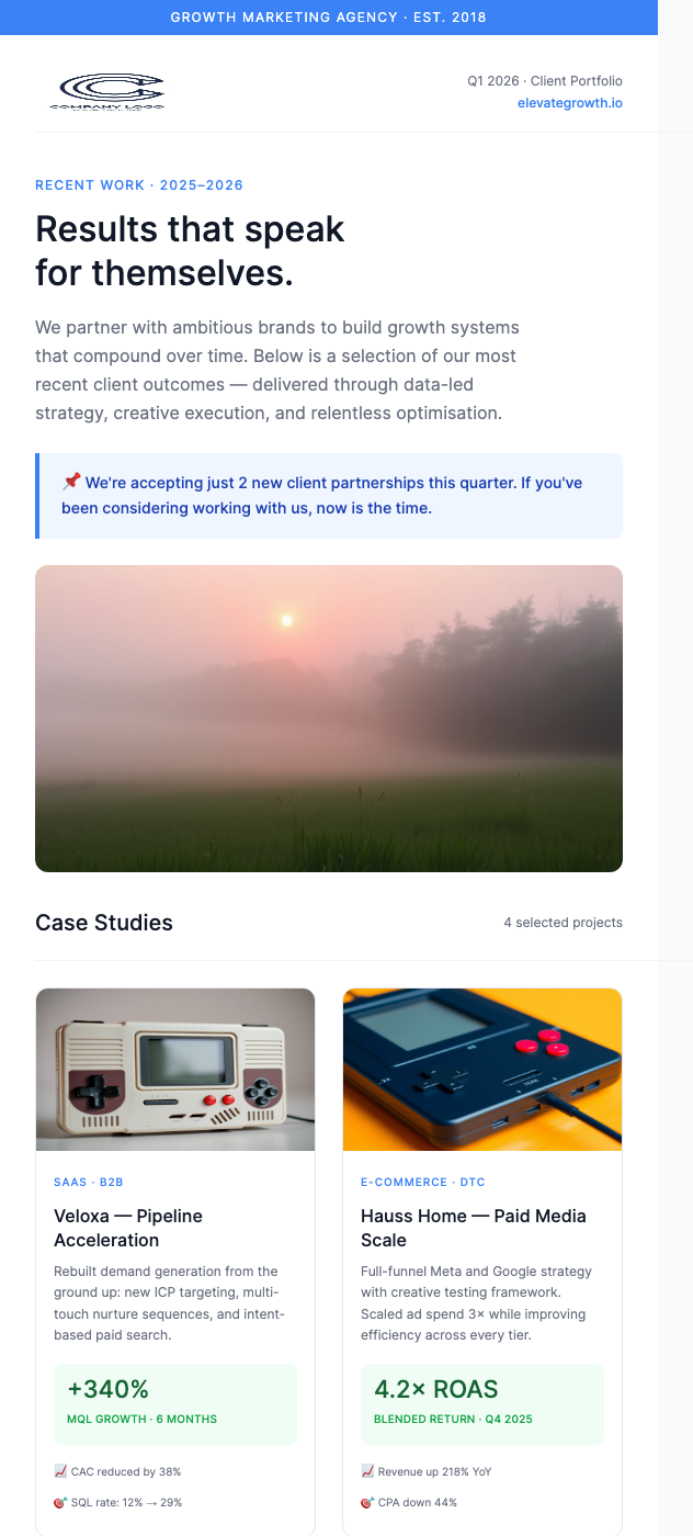 Agency Portfolio Showcase