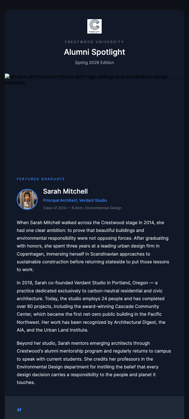 Alumni Spotlight – Meet a Graduate Making an Impact