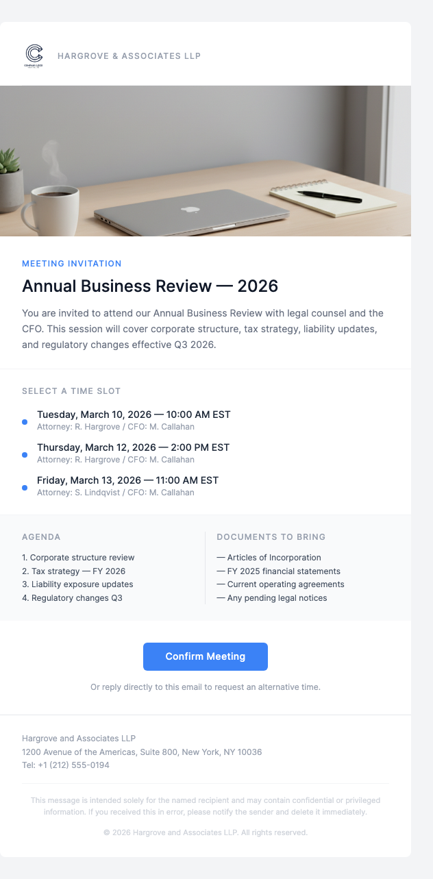 Annual Compliance Meeting – Let's Schedule