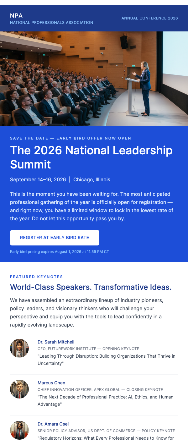 Annual Conference Early Bird Registration