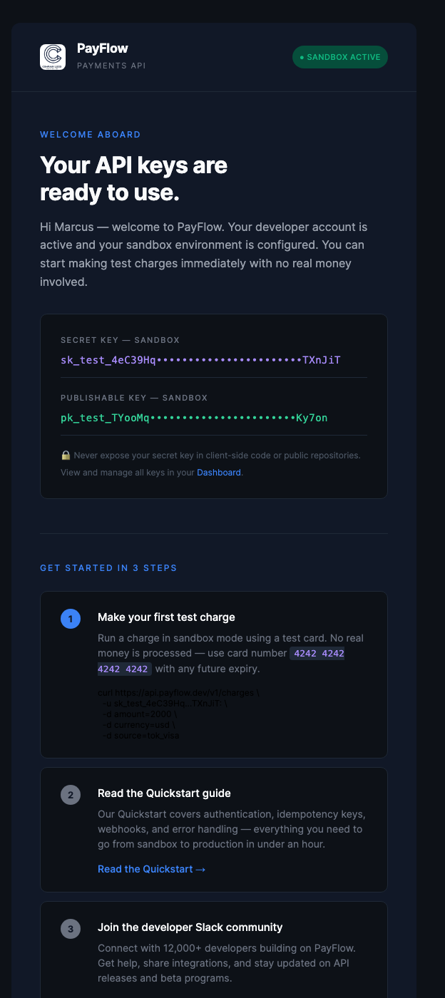 API Key & Developer Welcome