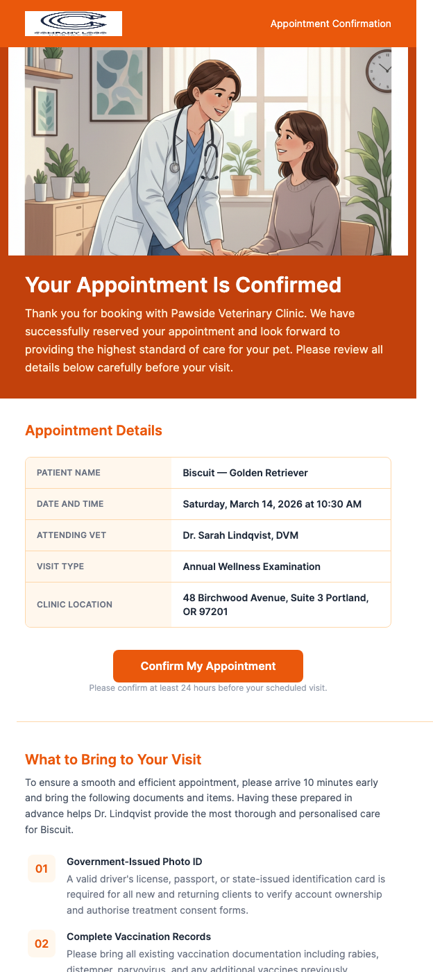 Appointment Confirmation – Your Pet's Health Matters