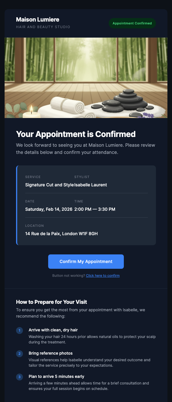 Appointment Confirmation – You're All Set