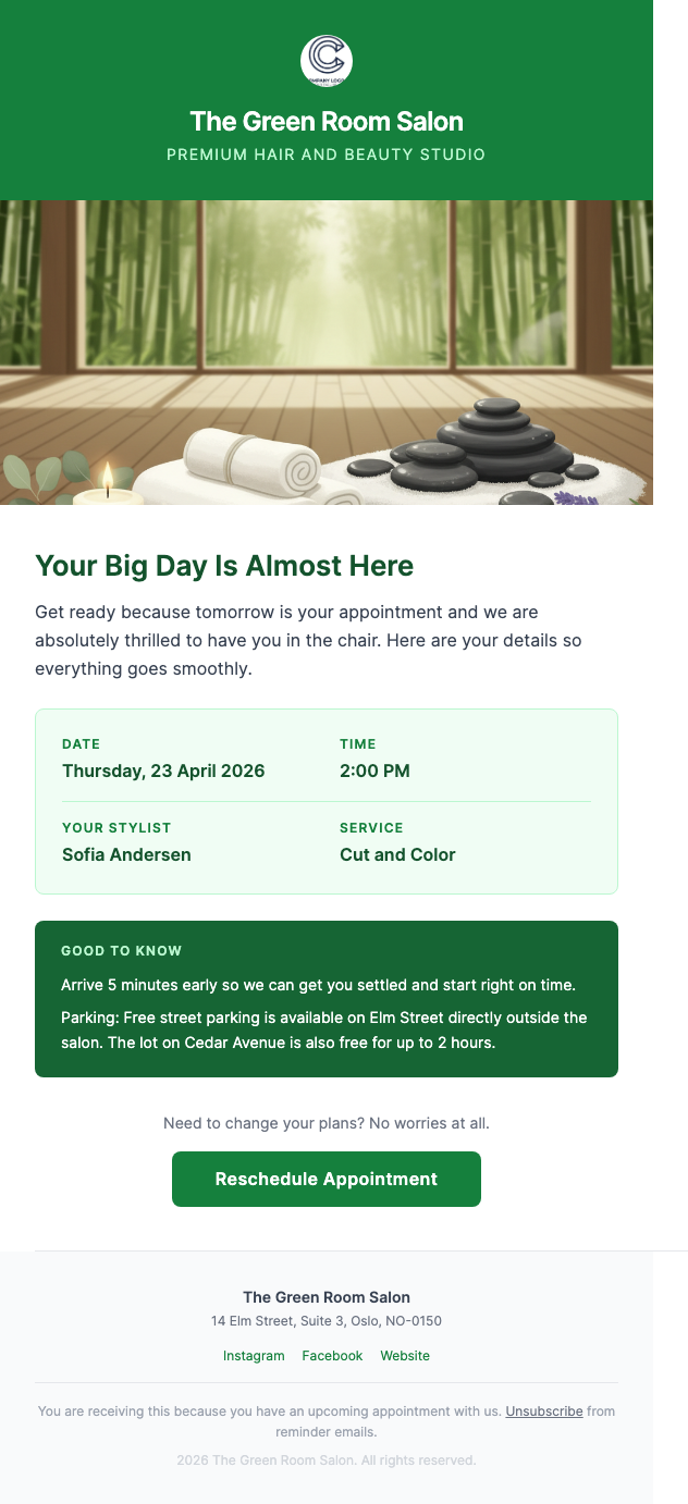 Appointment Reminder – See You Tomorrow