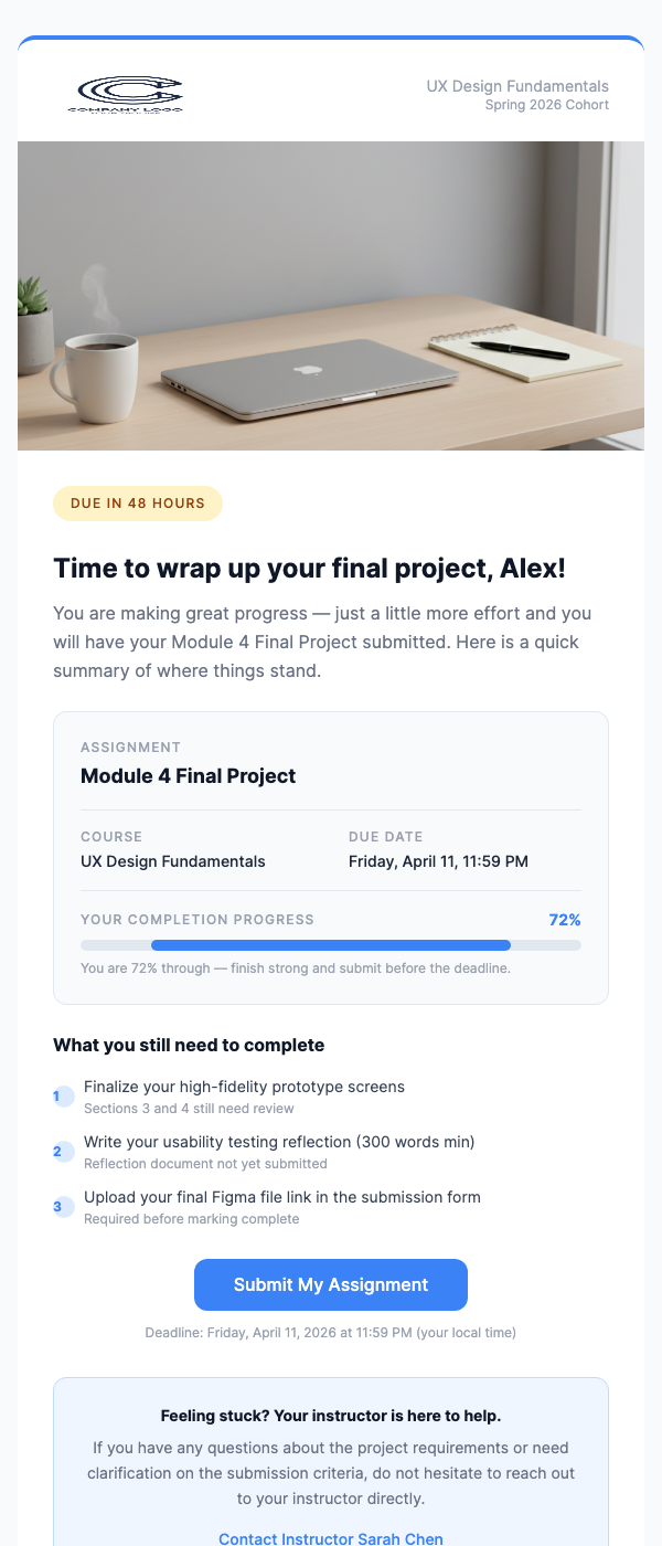 Assignment Due Date Reminder