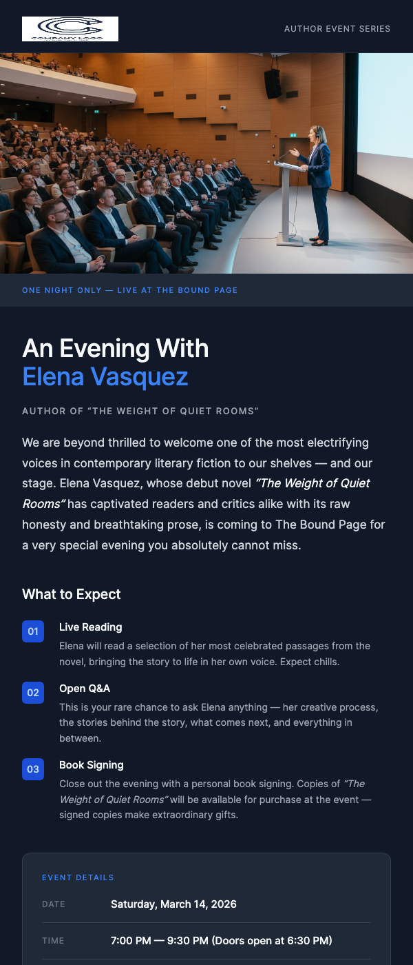 Author Event – Meet the Author In Person