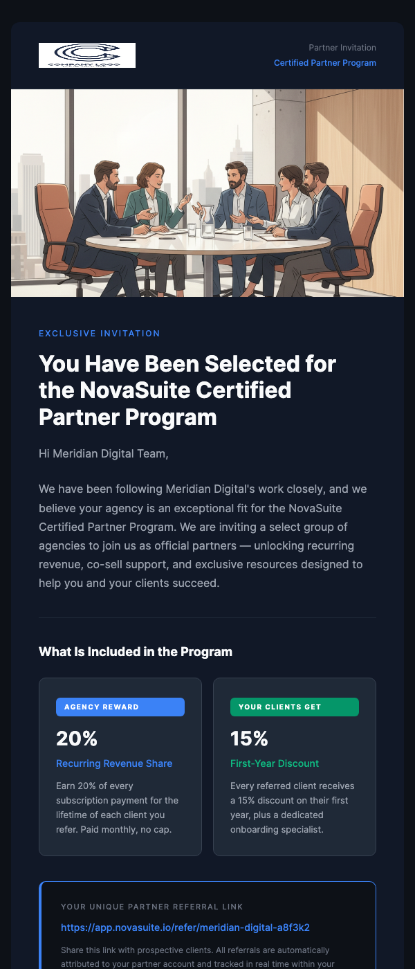 B2B Partner Referral Program Invite