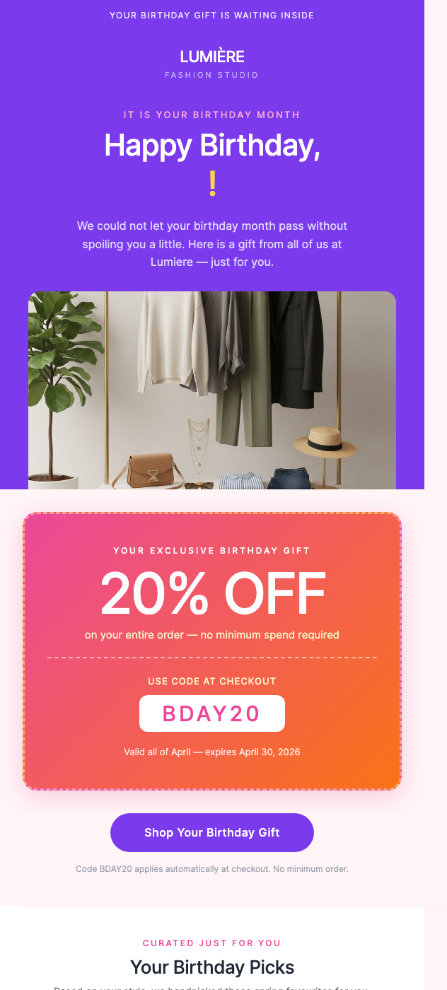 Birthday Month Discount