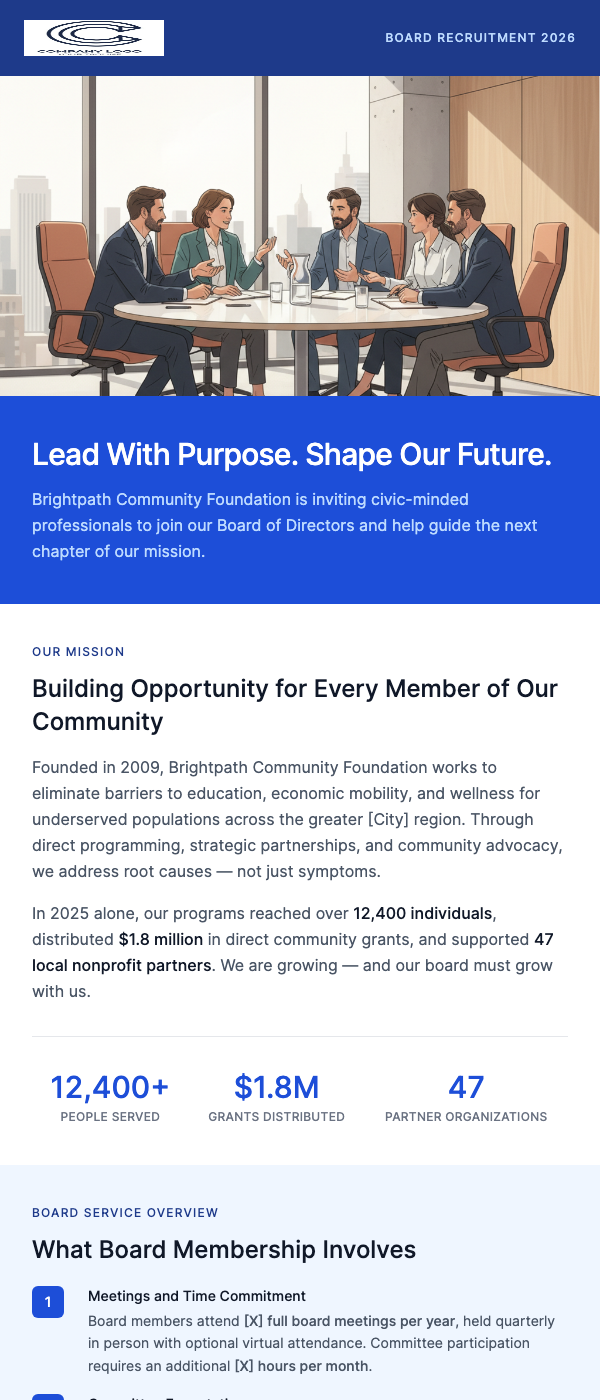 Board Member Recruitment – Join Our Governance Team