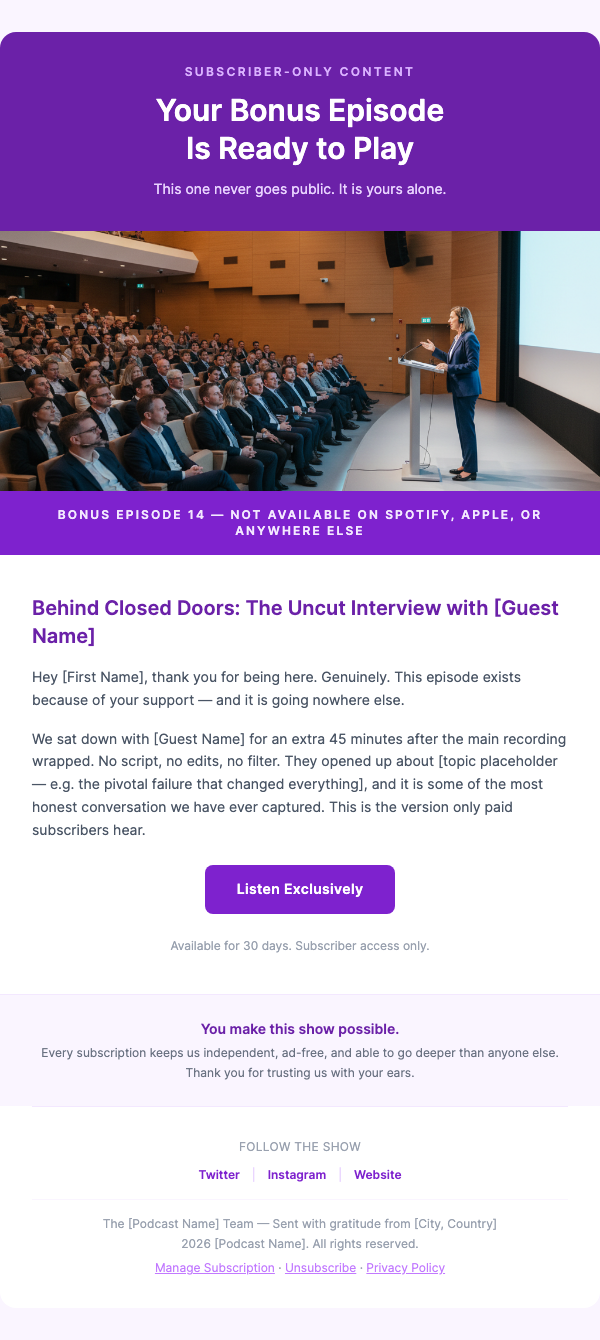 Bonus Episode – Exclusive for Subscribers