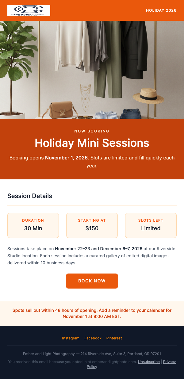 Book a Session – Holiday Mini Sessions Now Open