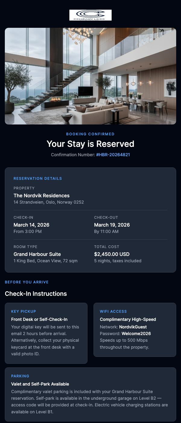 Booking Confirmation – Your Resort Stay Is Confirmed