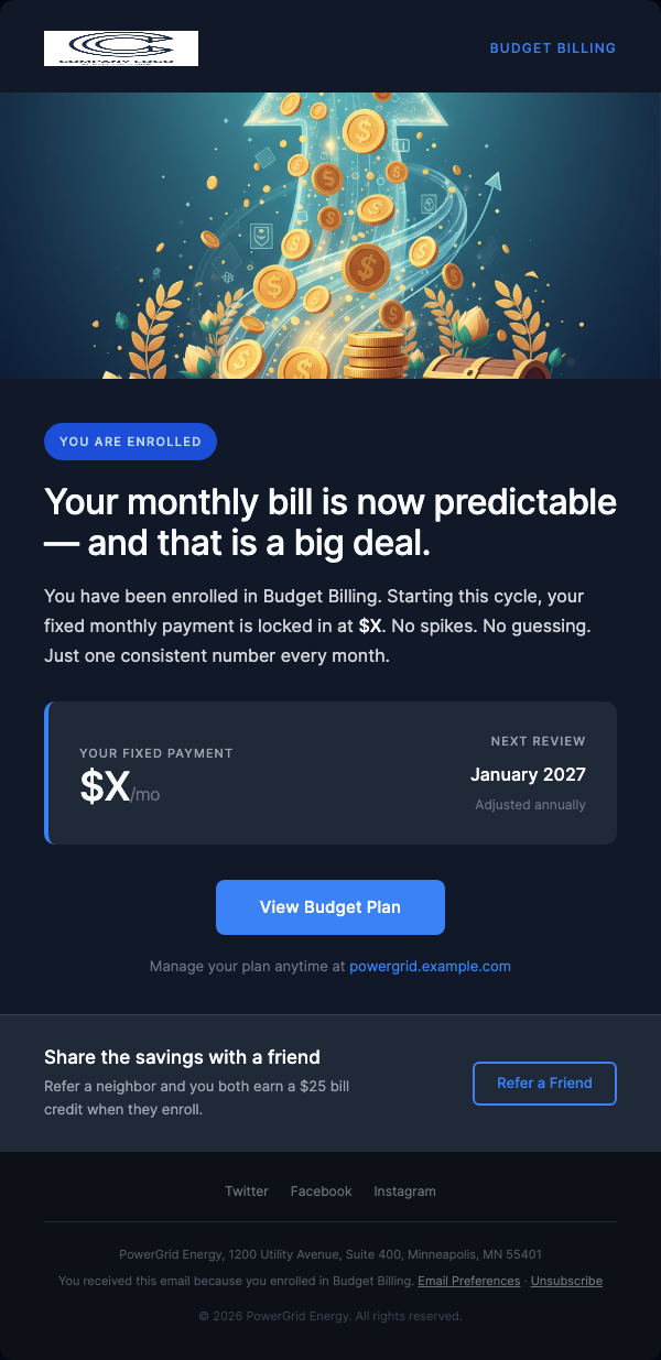 Budget Billing Enrolled – Stable Monthly Payments