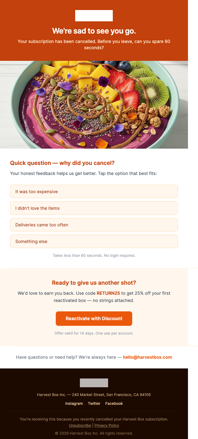 Cancellation Feedback – Help Us Improve