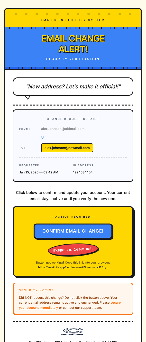 Change Email Address – Comic