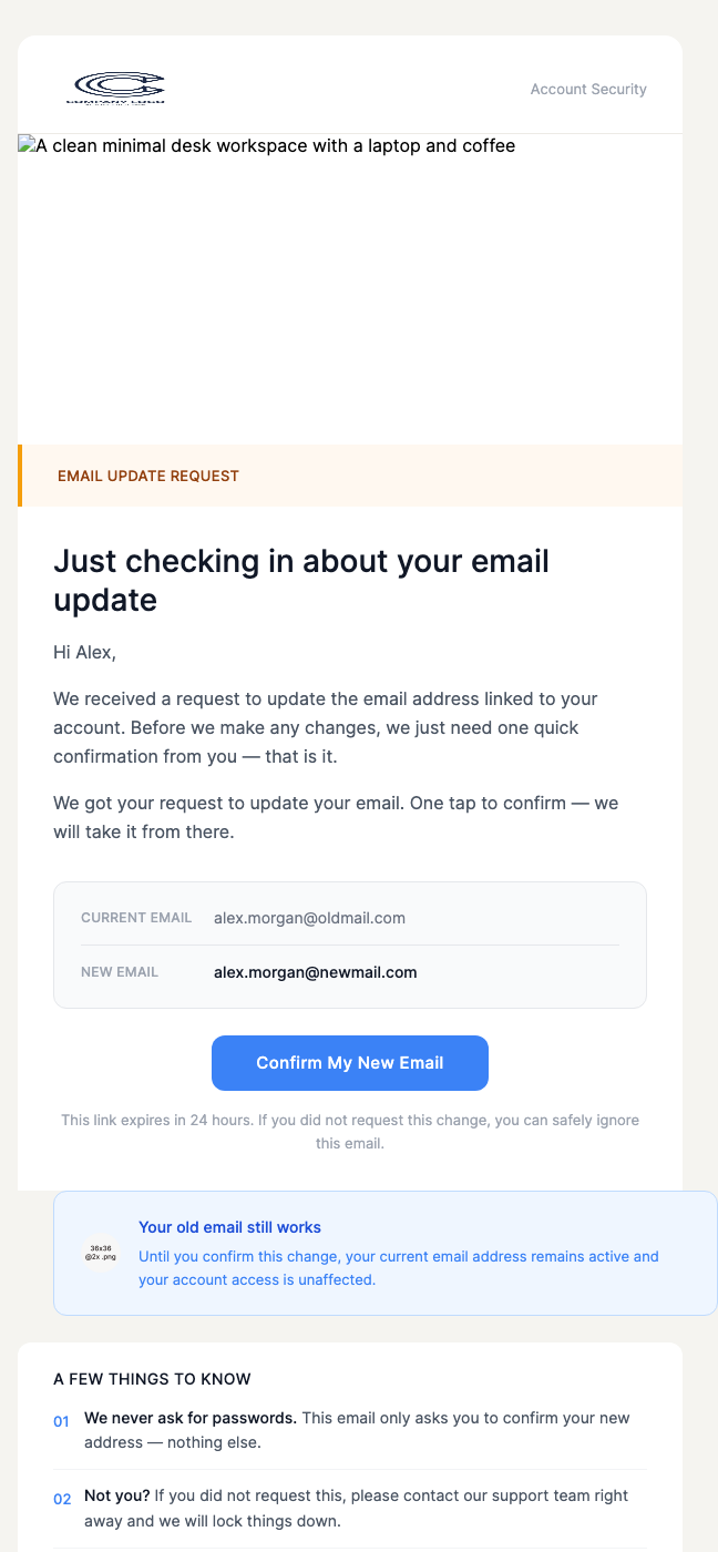 Change Email Address – Startup