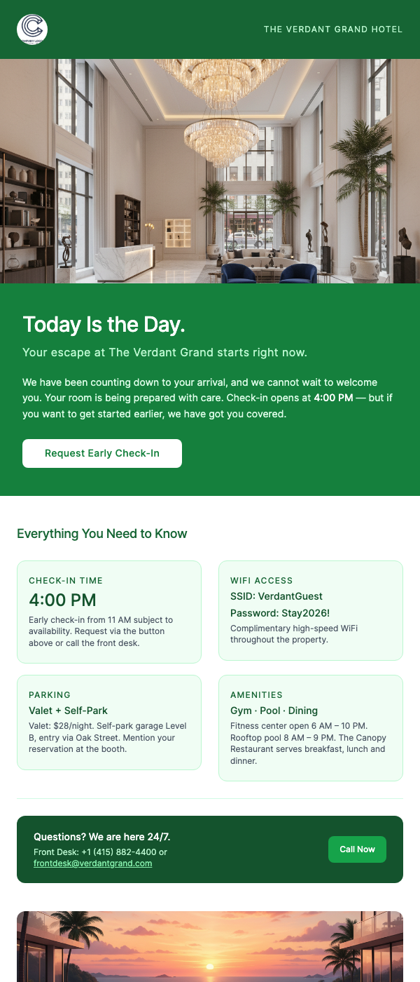 Check-In Day – Welcome to [Hotel Name]