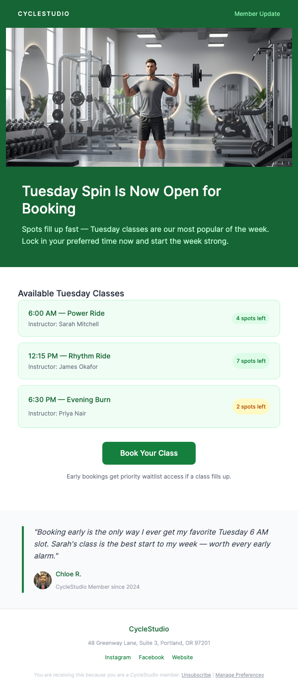 Class Booking Open – Reserve Your Spot This Week