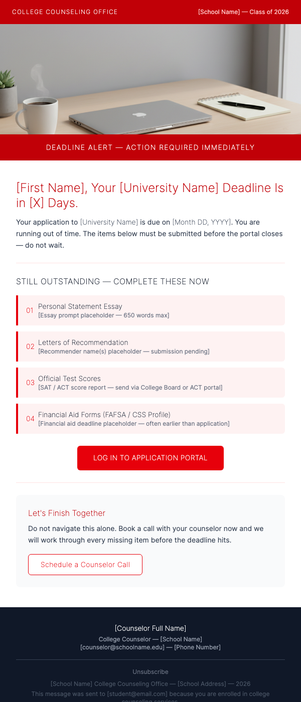 College Application Deadline Reminder – Submit This Week