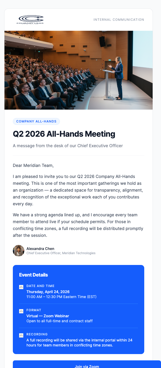 Company All-Hands Meeting Invitation