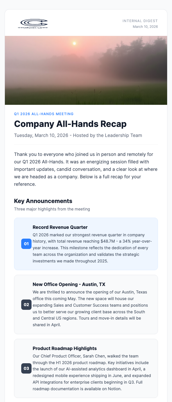 Company All-Hands Recap