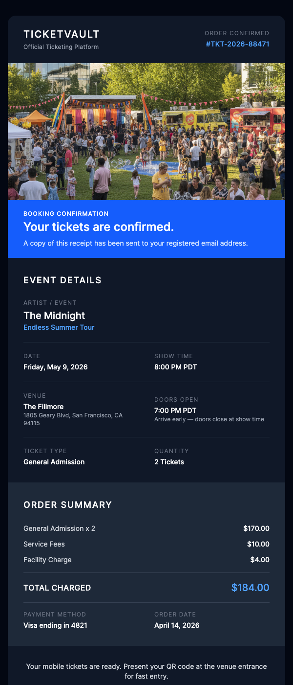 Concert Ticket Purchase Confirmation
