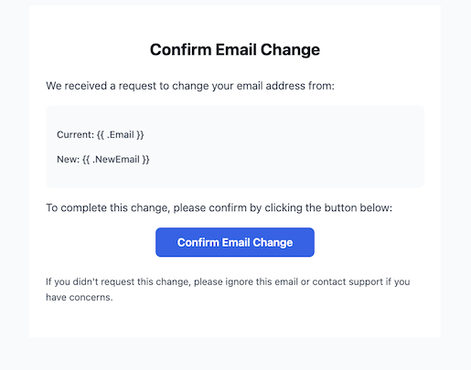 Confirm email change (Light Theme)