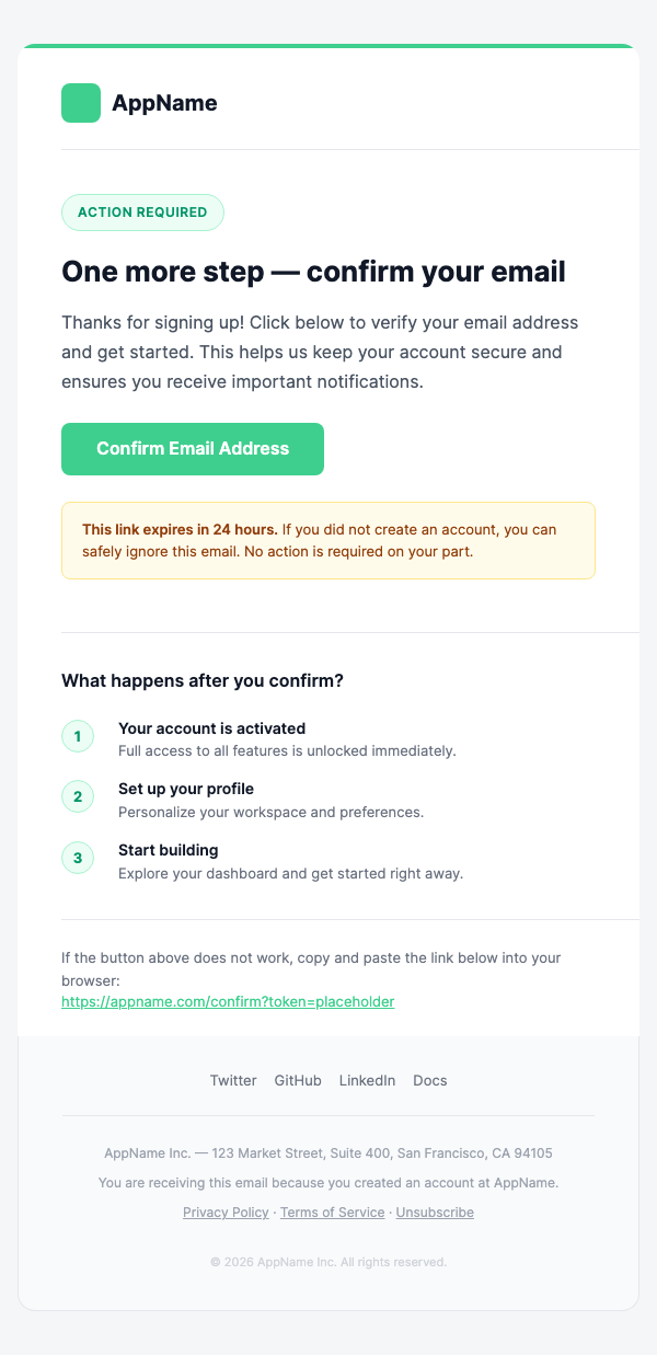 Confirm Sign Up – Branded