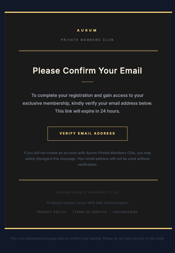 Confirm Sign Up – Luxury