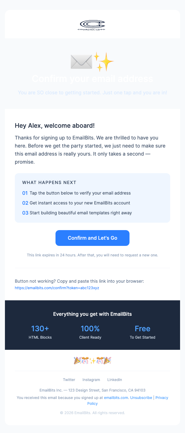 Confirm Sign Up – Playful