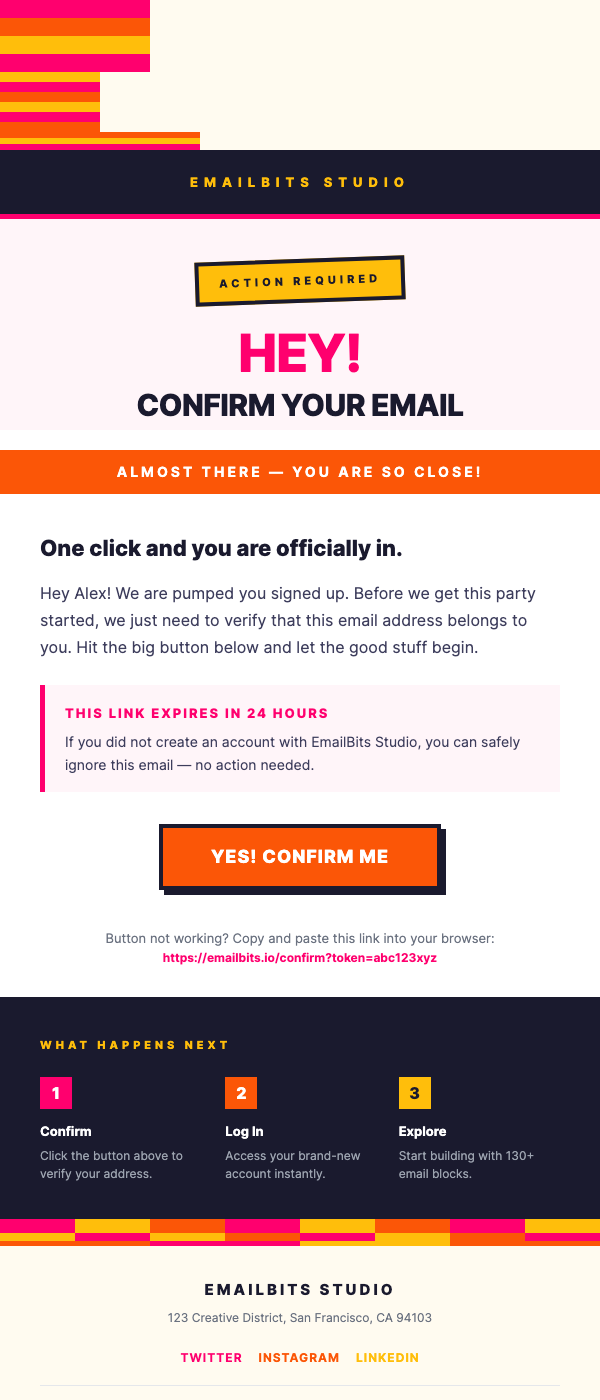 Confirm Sign Up – Retro