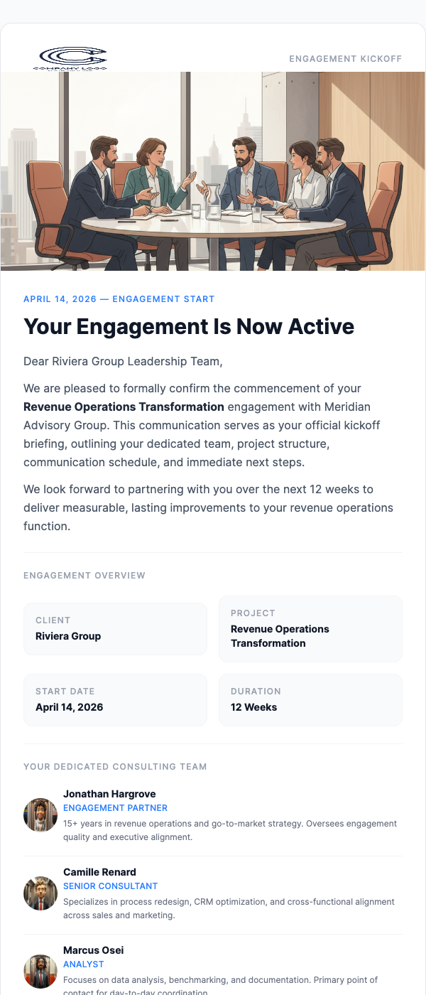 Consulting Engagement Kickoff