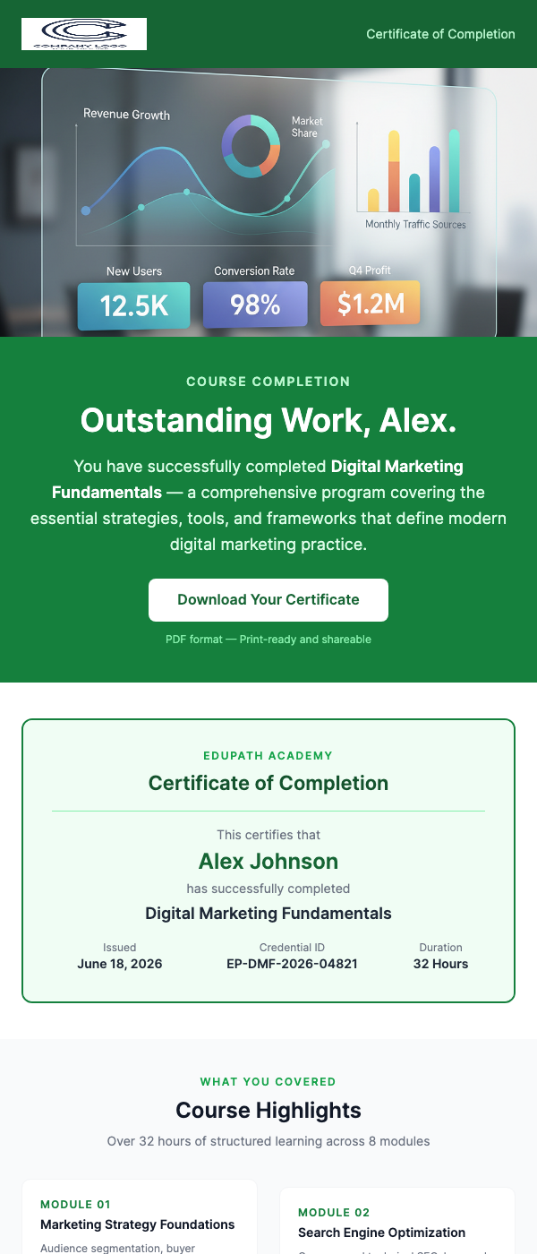 Course Completion – You've Earned Your Certificate