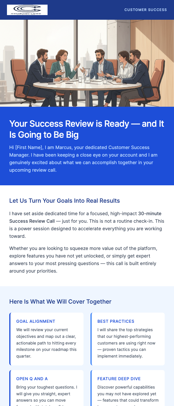 Customer Success – Let's Schedule a Check-in