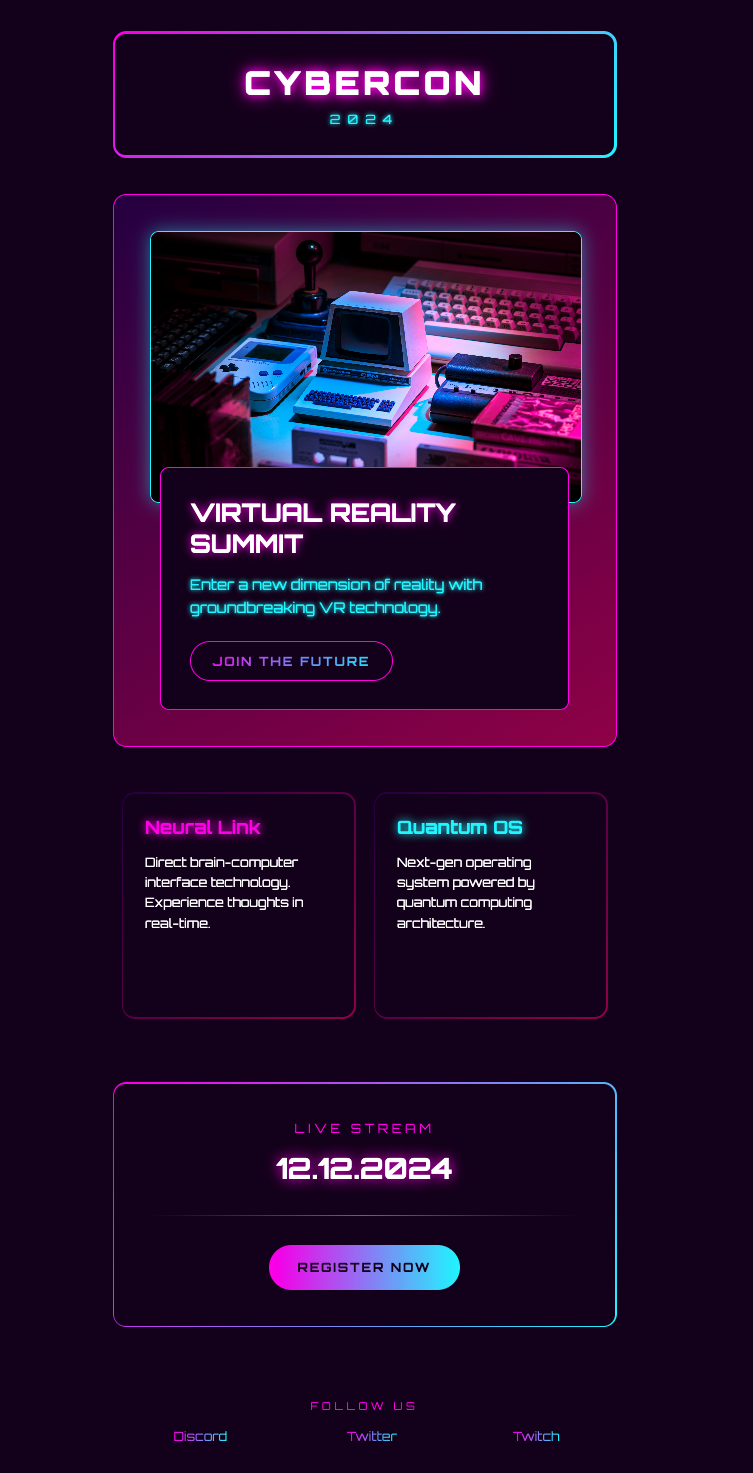 Cyberpunk Tech Conference Email Template