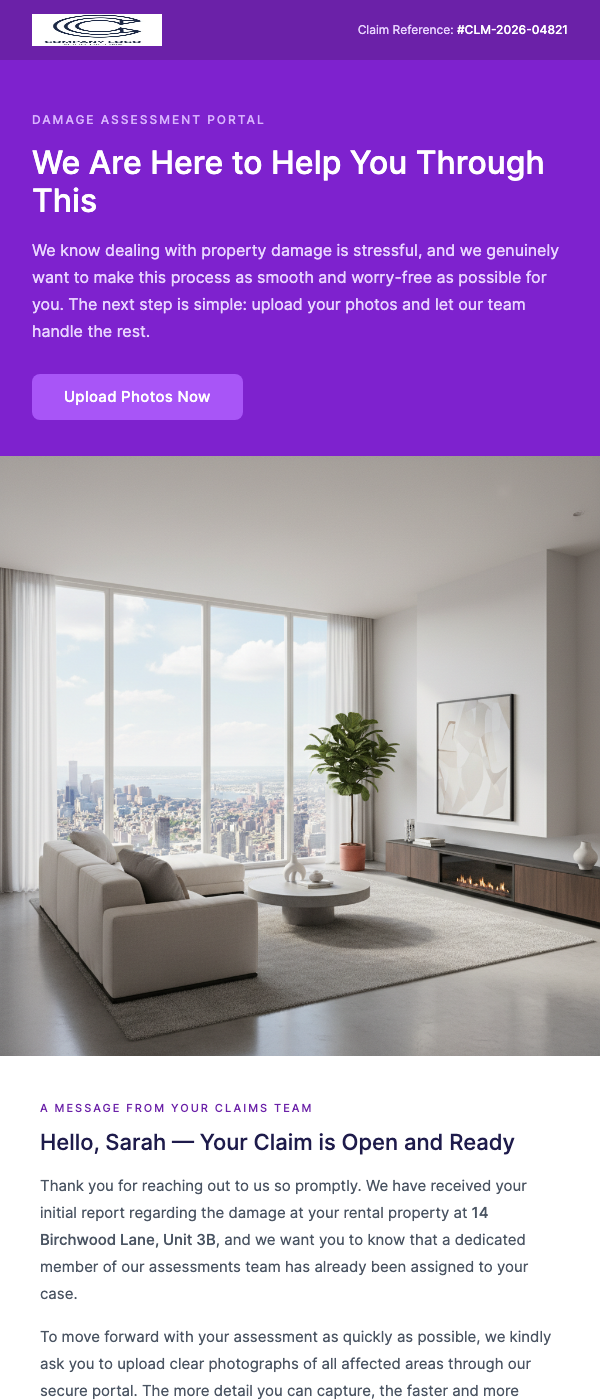 Damage Report – Upload Photos Now