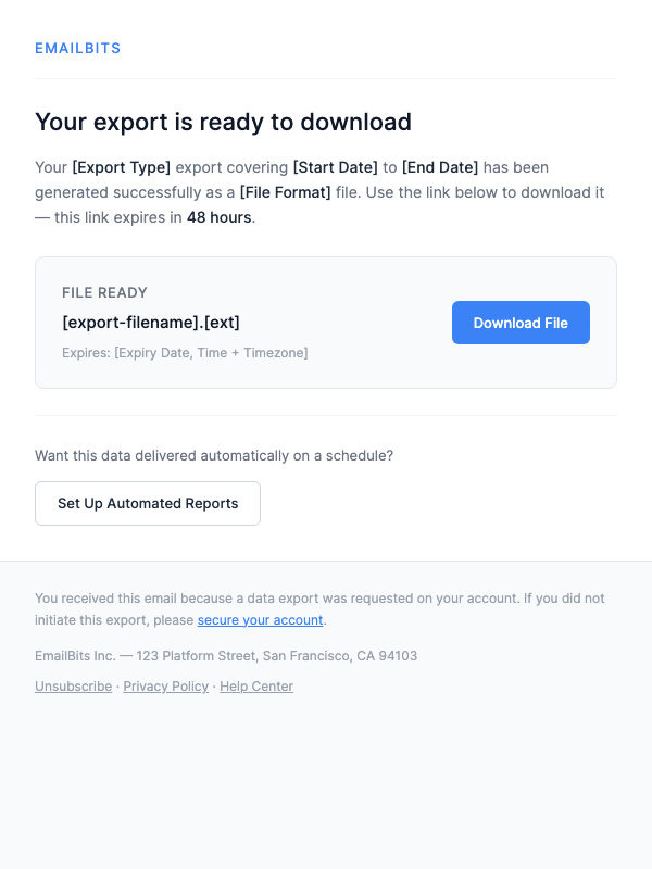 Data Export Complete – Download Your Report