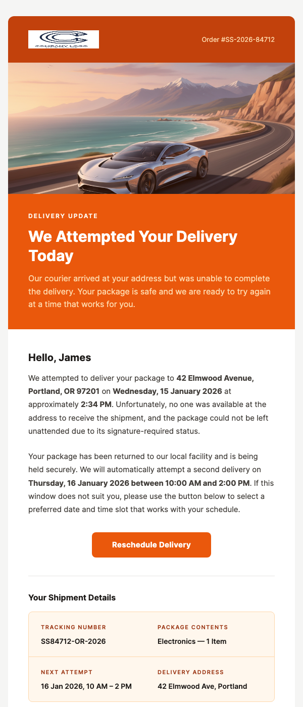 Delivery Attempt – Package at Destination