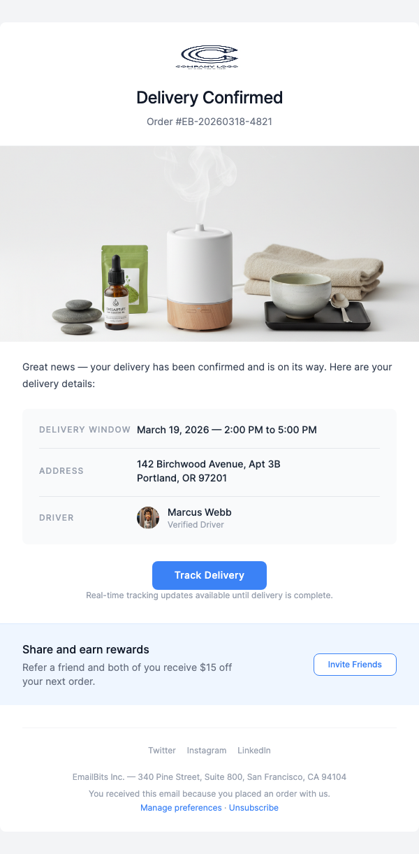 Delivery Confirmed – You'll See Us [Time]