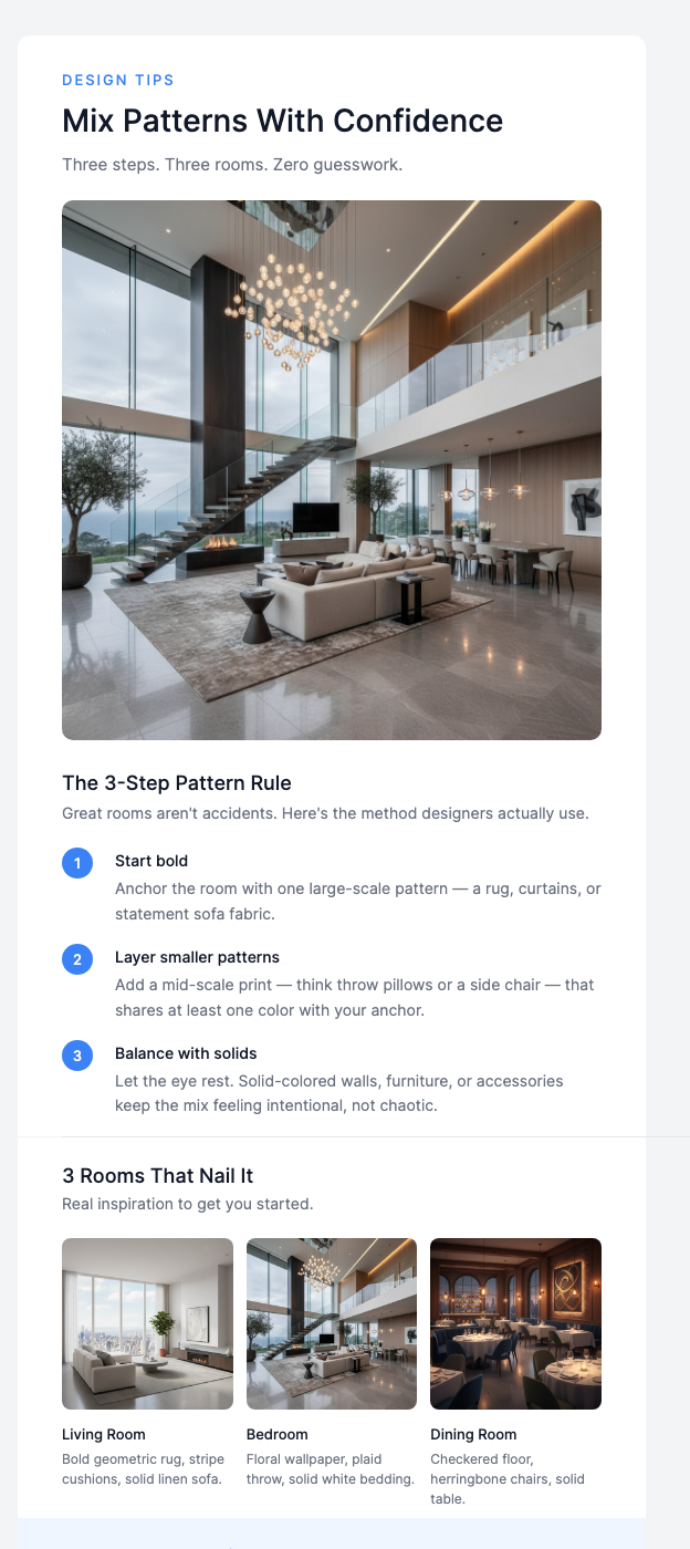 Design Tip – The Art of Mixing Patterns