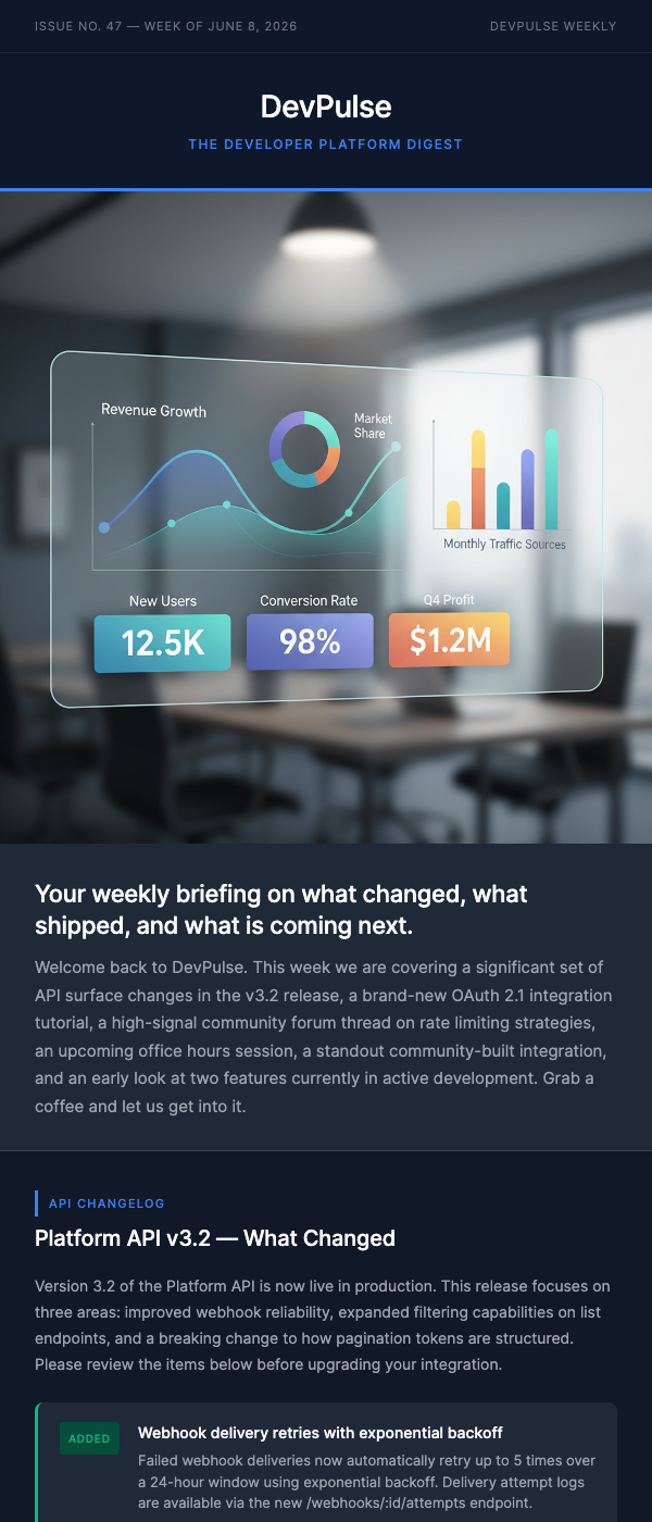 Developer Newsletter – Weekly API & Platform Updates