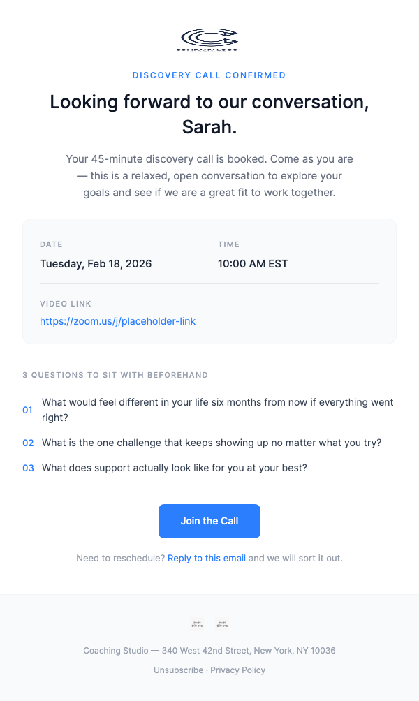 Discovery Call Confirmed – Prepare for Our Session