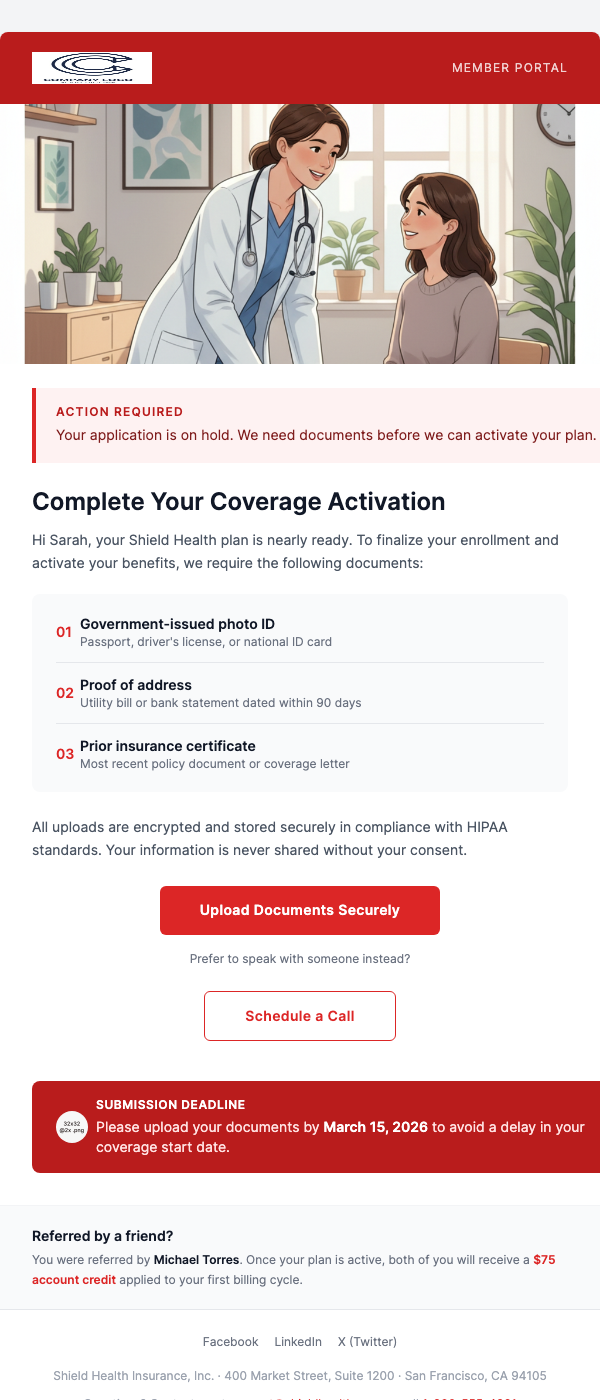 Documents Required – Submit to Activate Coverage