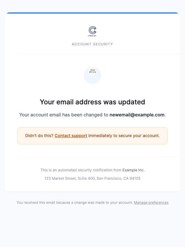 Email Address Changed – Minimal