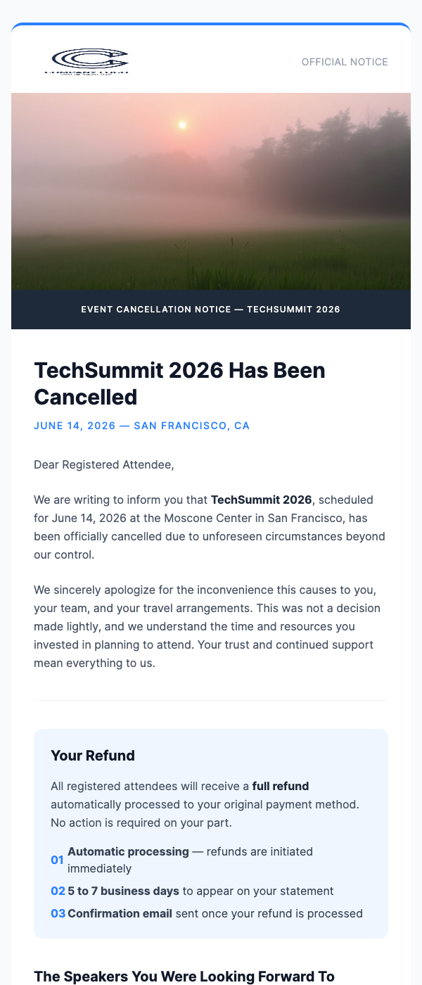 Event Cancellation Notice